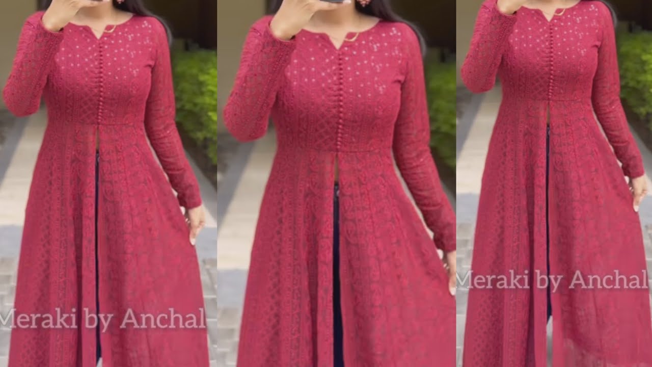 Silk & Net Party Wear Embroidered Front Open Kurti, Wash Care: Handwash at  Rs 650 in Lucknow